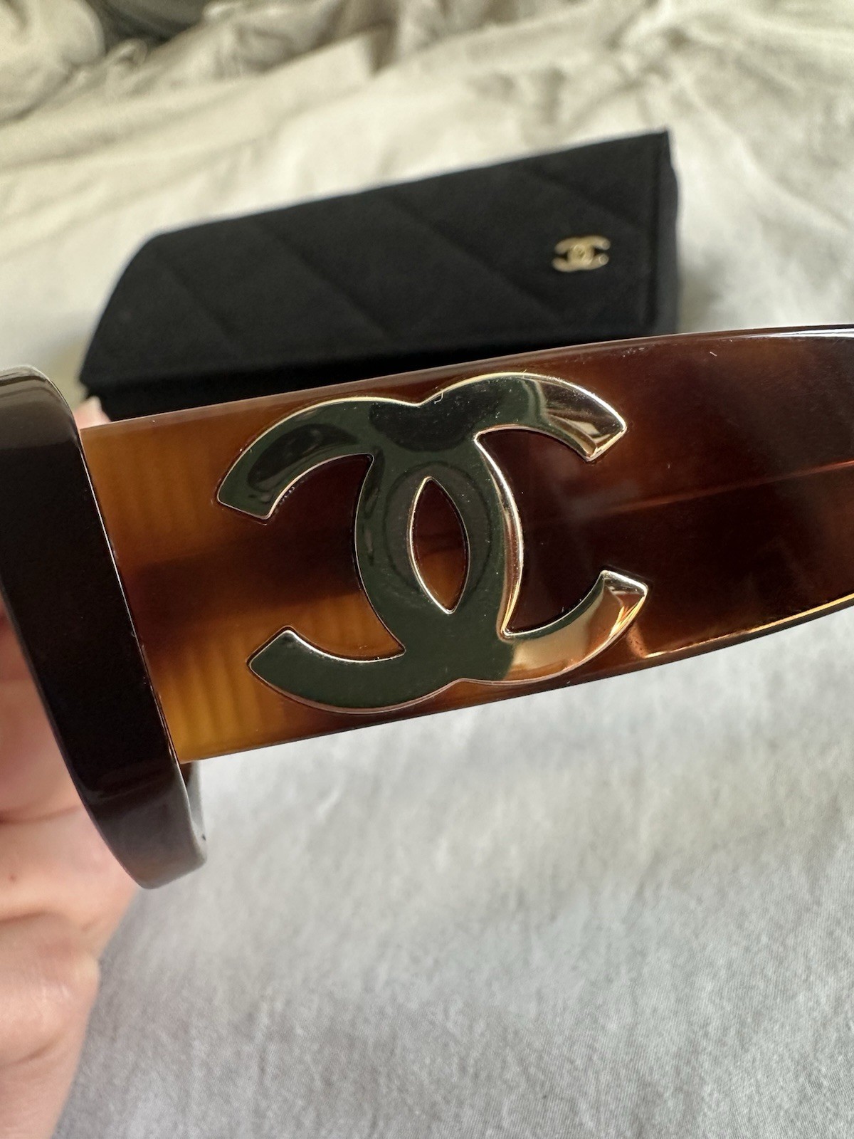 Chanel Tortoise Rectangle Sunglasses - image 4