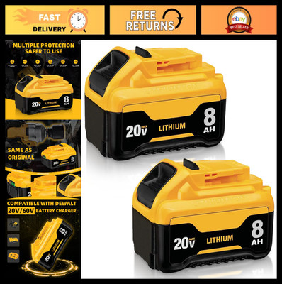 8.0Ah Replacement Battery for 20V Max Power Tools & Chargers - LED Indicator, 2