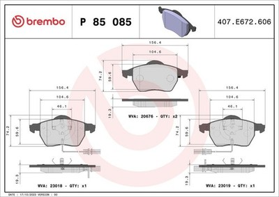 Bremsbelagsatz Vorne Teves-System für Audi A4 B5 Avant 8D5 B6 8E2 8E5 ab 96->
