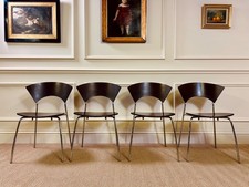 SET OF FOUR ALLERMUIR SCALA STACKING CHAIRS MODEL A410PBS WENGE FINISH CHROME