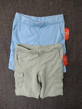 Wonder Nation Boys 2 Pack Olive/Blue Terry Cargo Shorts Size XL 14-16