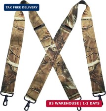 2 Inch Camo Suspenders for Men Heavy Duty Clips Hunting Camoflauge Elastic Brace