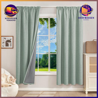 VerdunklungsvorhäNge 100% Blickdicht KräUselband Leinenoptik FüR Fenster 2 StüCk