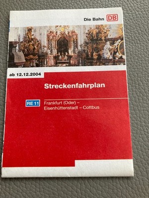 DB Deutsche Bahn Streckenfahrplan RE 11 Frankfurt/Oder - Cottbus 2004