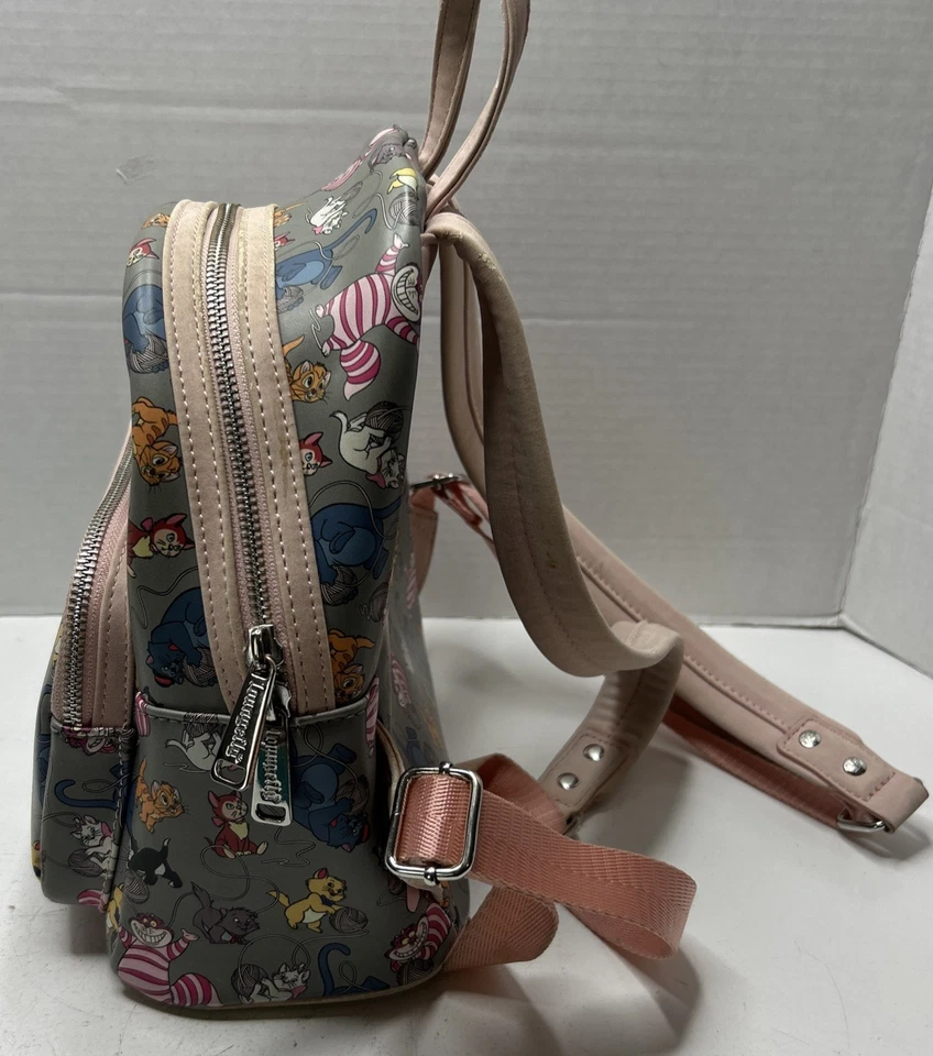 Mini mochila Loungefly Disney Cats gris/rosa Foto 2 de 4