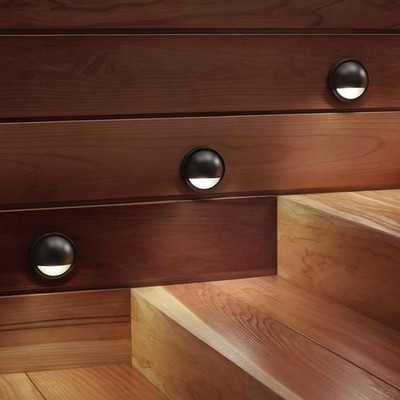 Kichler 4'' High Half Moon Bronze 3000K LED Deck Light