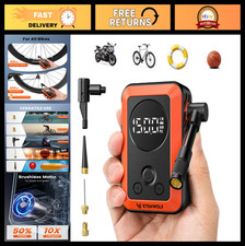 Portable Electric Mini Bike Pump - 150PSI Fast Inflate with Gauge, Presta Schr