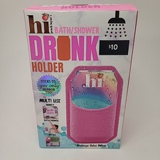 Hi Peach Layne Silicone Bath Shower Drink Holder w/Drainage White or Pink G4