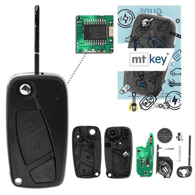 Funk Schlüssel 434MHZ für FIAT PANDA 169 03-12 DELPHI BSI 433MHZ Klappschlüssel
