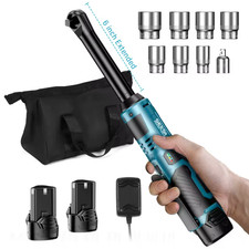 Seesii 12v 38 Inch Cordless Ratchet Wrench 55nm Extended Reach 2 Batteries