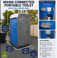 Toilets for Sale TFS Mains Connected Portable Toilet with Cold Water Sink
