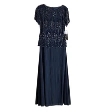 Pizarro Night Midnight Blue Beaded Dress, NWT, Size 6