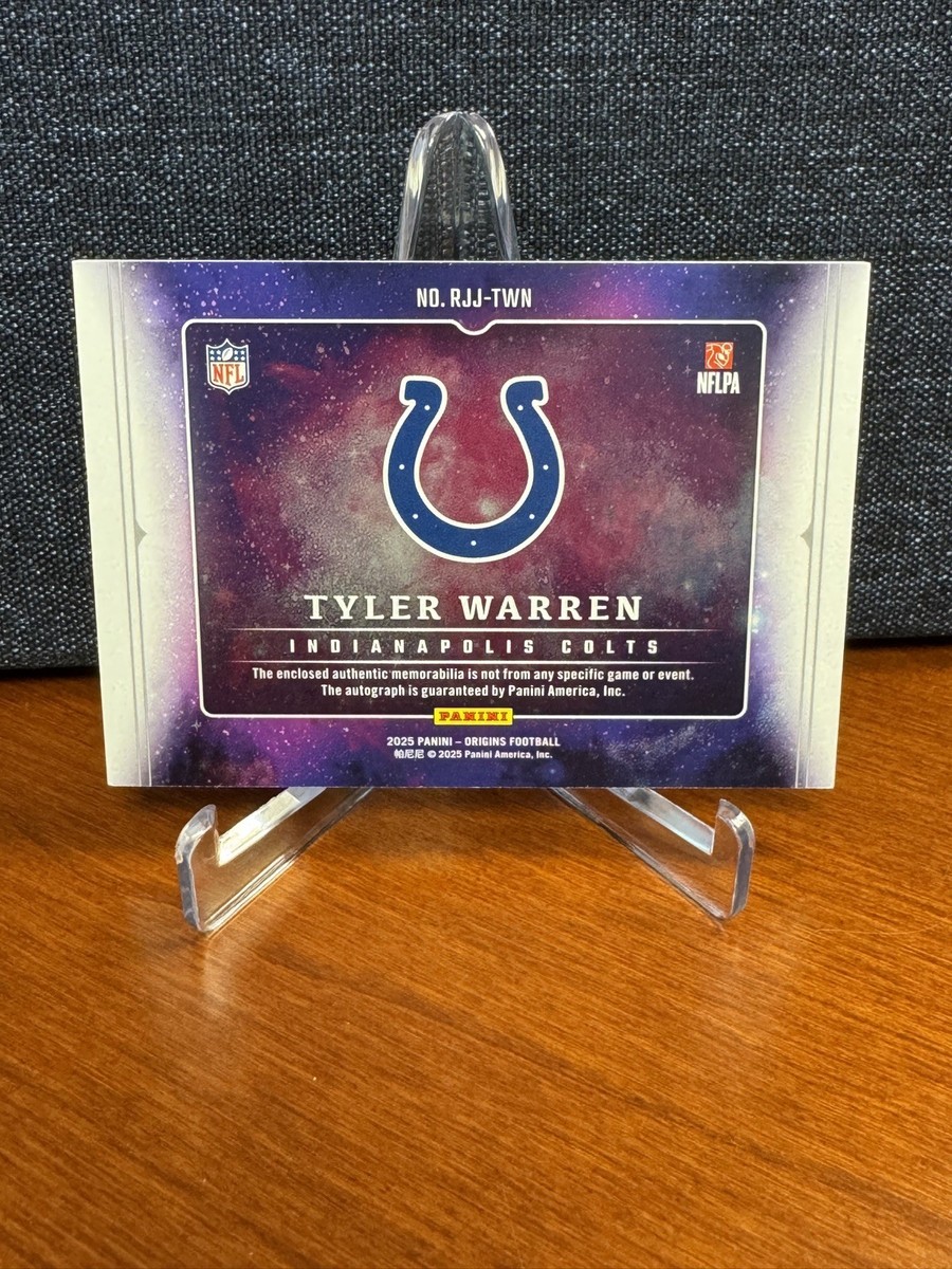 2025 Panini Origins #RJJ-TWN Tyler Warren 2-Color RPA RED /99