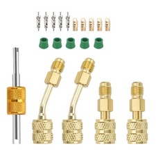Brass R410A Adapter 5/16" to 1/4" SAE Flare For HVAC Maintenance Vacuum Pump