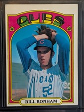 1972 Topps Bill Bonham #29 error (green outline on "C" and "S")