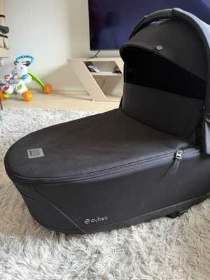 Cybex Priam Lux Carry Cot Babywanne Schwarz mit Adapter und Regenschutz Wie Neu