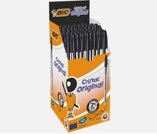 BIC PENS BLACK or BLUE Cristal Medium Ball Point Pens Biros (BLACK or BLUE)