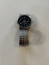 Reloj Timex Indiglo Hombre 35mm Banda Fecha WR 30M Acero Inoxidable Funcionando