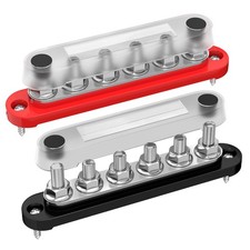 12V48V DC 250A 6x M8 5/16" Stud Heavy Duty Power Distribution Bus Bar