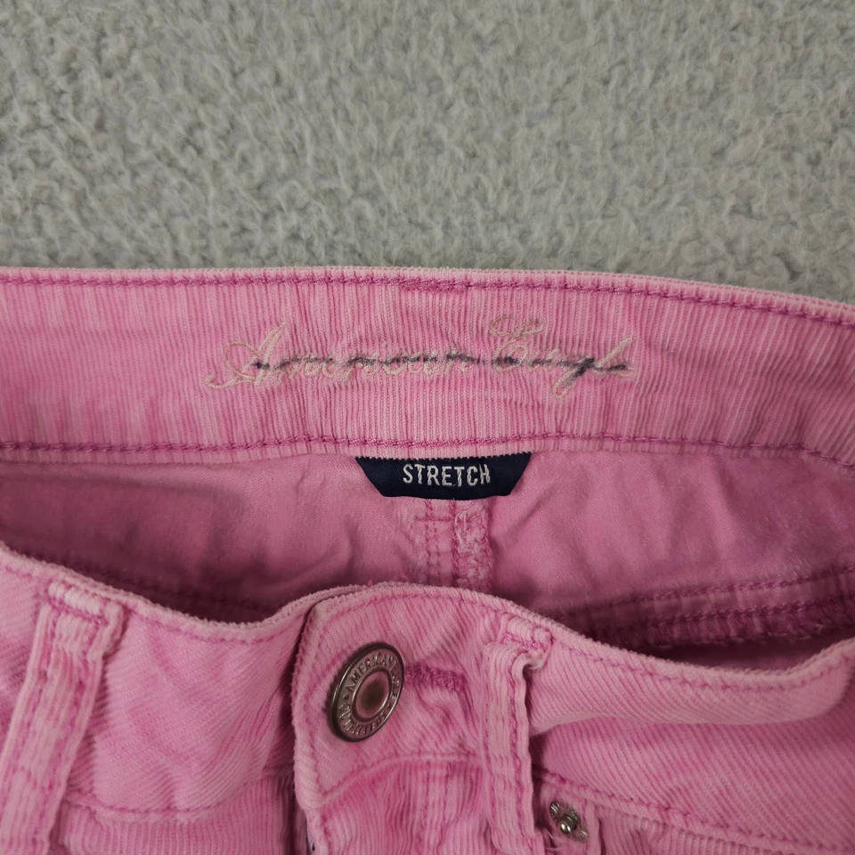Pantalones Cortos American Eagle Para Mujer 0 Rosa Pana Micro Mini Tiro Bajo Corte Elastizado Foto 3 de 4