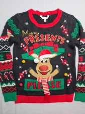 No Boundaries Sweater Women's M Black Knitted Ugly Christmas Pullover Warm Wear