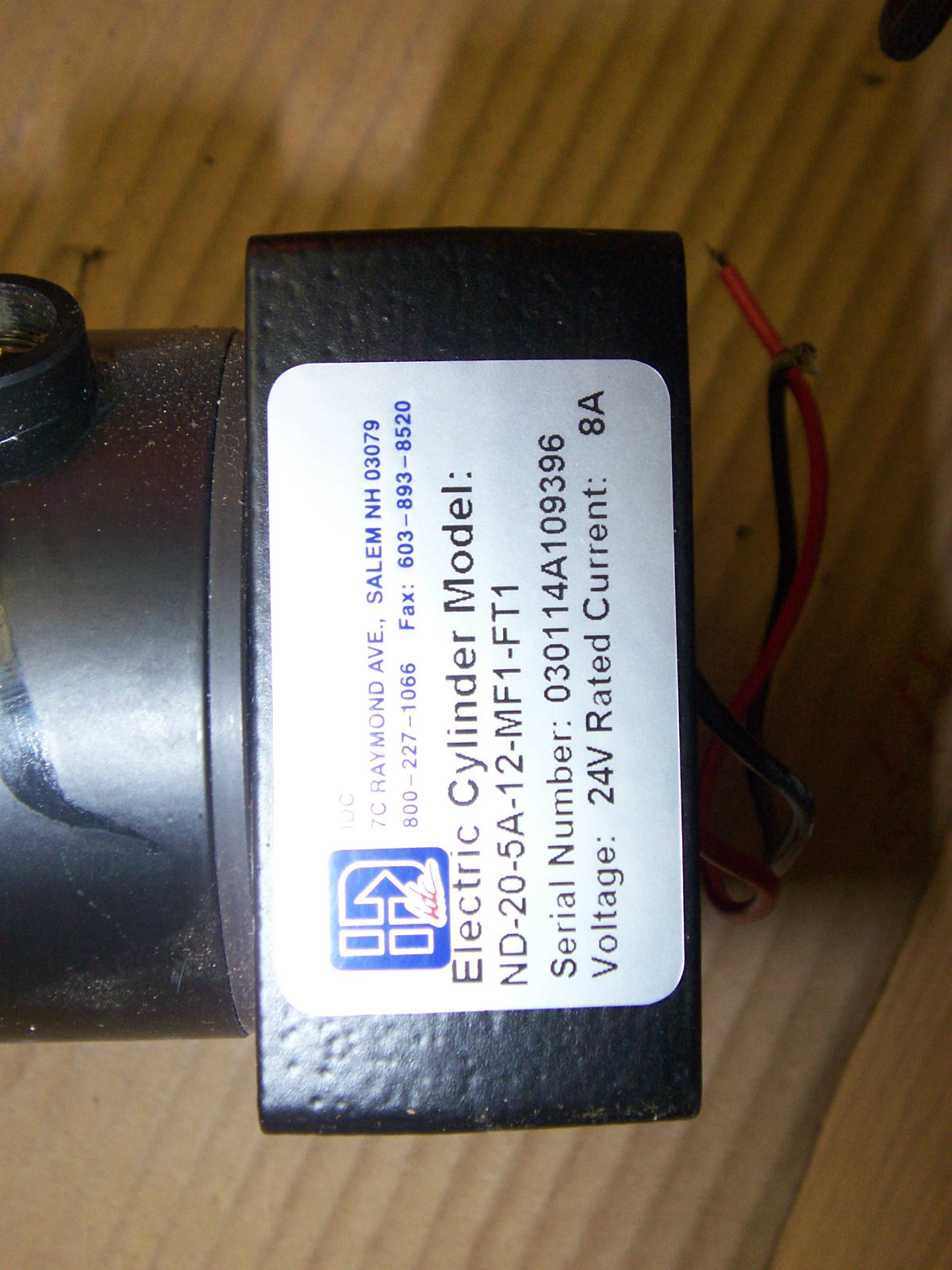 used IDC ELECTRIC CYLINDER MOTOR MODEL ND205A12MF1FT1 24V 8A eBay