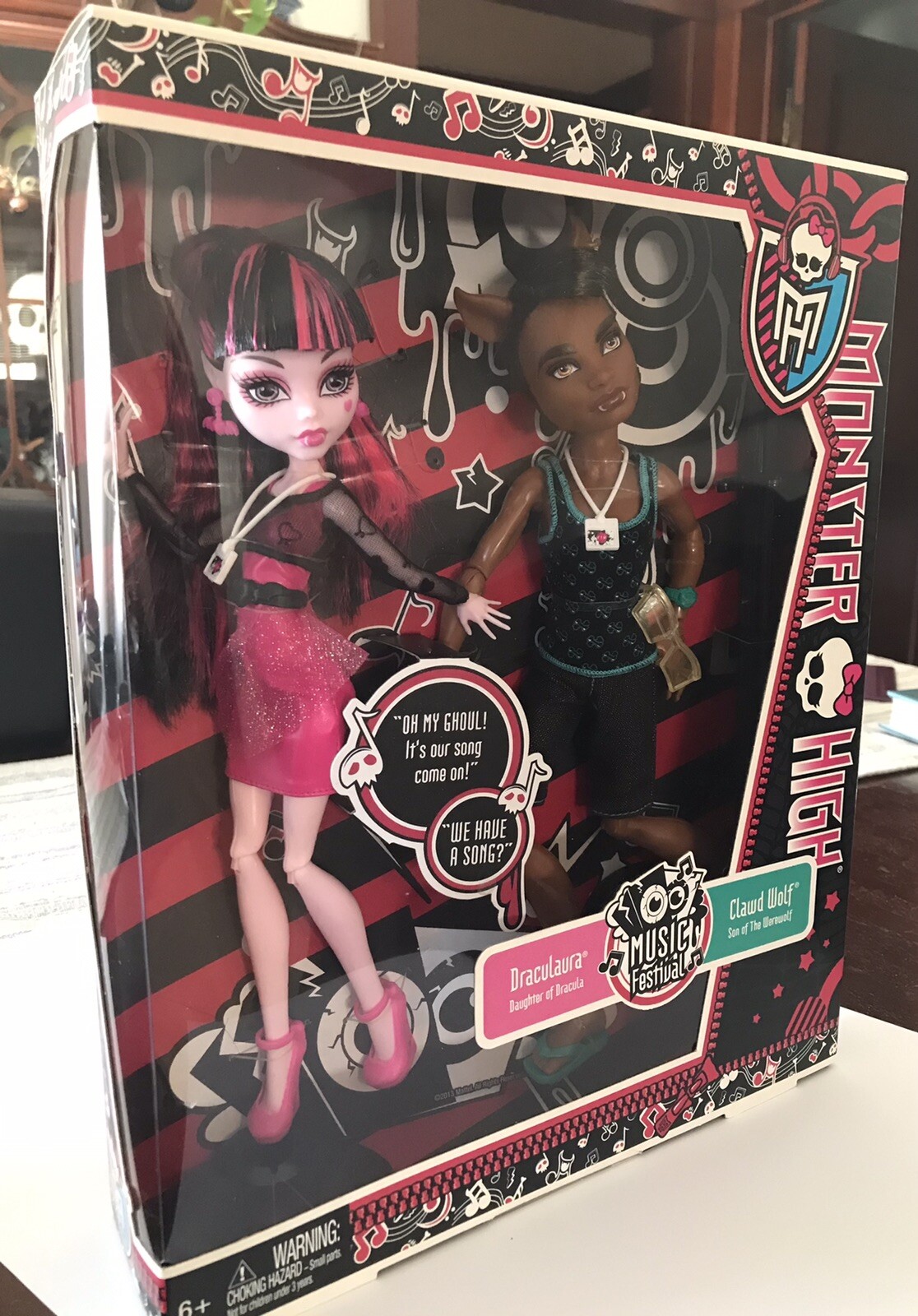 Monster High Doll Music Festival Draculaura Clawd Wolf NIB