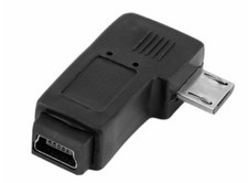 Micro USB to Mini USB Adapter 5 Pin Right Angle Male to Female Converter