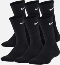 Nike Kids' Performance Crew Socks Cushioned, Size 5-7, 3/6 Pairs