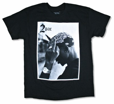 Tupac Shakur Middle Finger B\u0026W Photo 