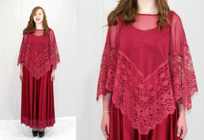 burgundy cape dress