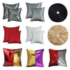 Damask Jacquard Cushion Covers OR Filled Cushions 18x18" Sofa Pillows Round 