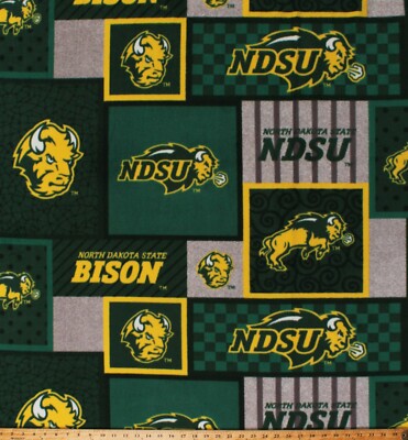 Fleece North Dakota State University Bison College Team Fabric Print BTY A503.68