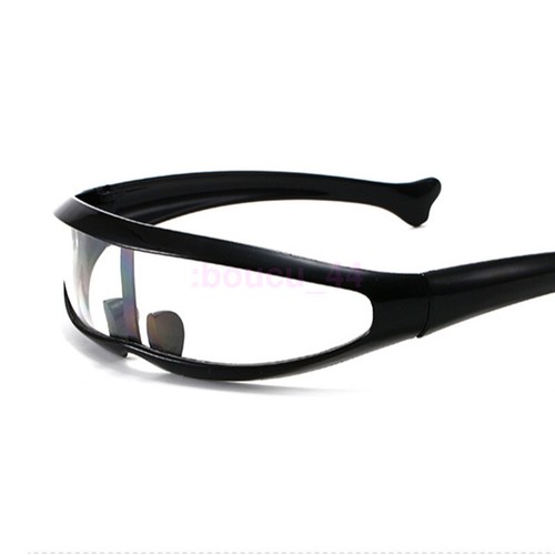 NEW 2024 Colored Mirror Lens Cyclops Robotic Futuristic Narrow Punk Sunglasses - Picture 14 of 20
