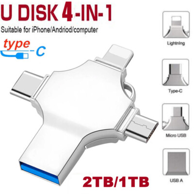 2TB 1TB 4in1 USB Flash Drive Typ-C Memory Photo Stick OTG Für Samsung iPhone PC
