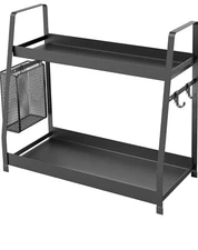 2 Tier Spice Rack for Countertop,  Metal Standing Kitchen Storage Organizer Shel