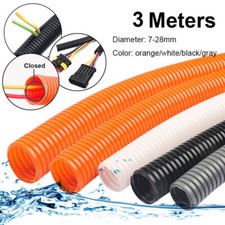 3m Conduit Spilt Cable Tidy Flexible Tube Convoluted Protection Tubing PE