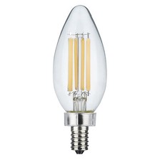 LED Dimmable Filament Candle 8W 75W Candelabra E12 C11 Clear 4000K Cool White