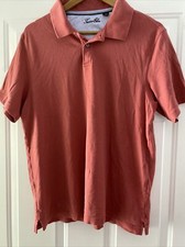 Tasso Elba Men's Short Sleeve Coral Regular Fit Cotton Polo Shirt - Size M - EUC