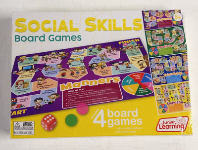 Social Skills Board Game (4 Games) Manners, Emotions, Friendship, Empathy - NEW