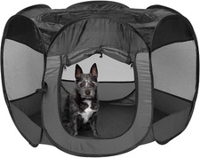 Foldable Dog Cat Playpen Tent Crate   Indoor Outdoor Pet Kennel w/ Mesh Roof