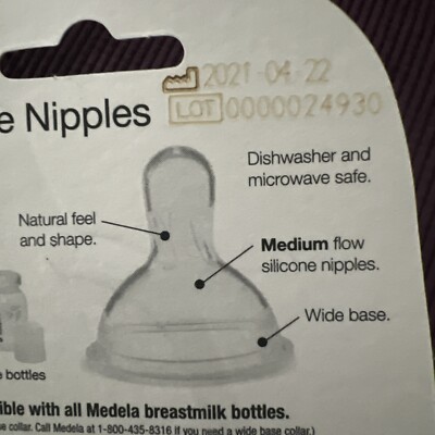 Medela Med Flow Bottle Nipples Wide Base Age 4-12 Months Made