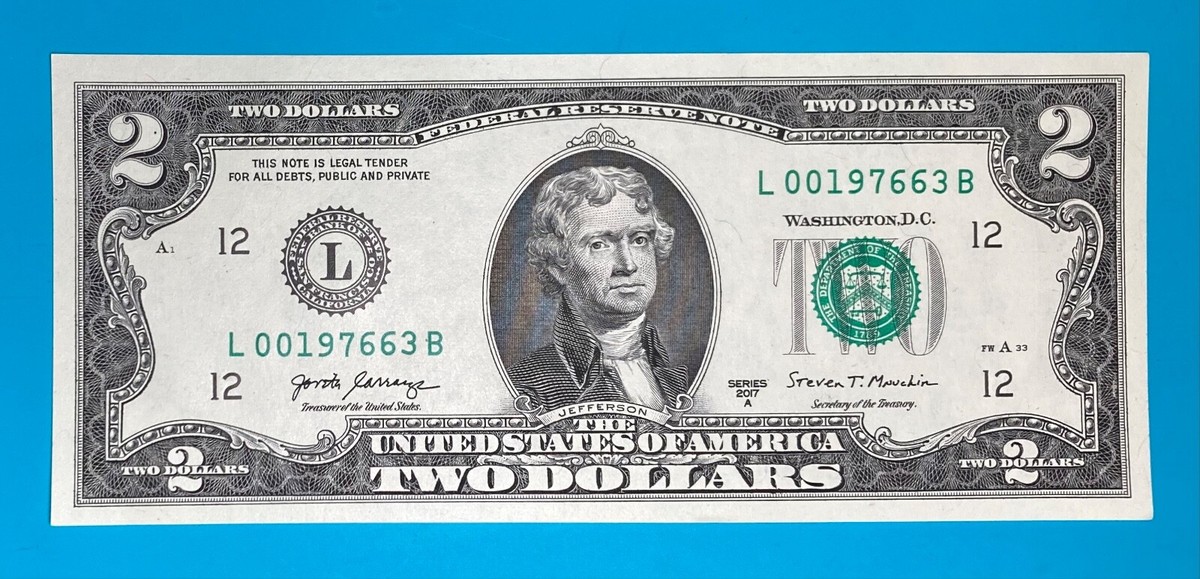 める② Rare 1976 $2 Dollar Bill Error (Miscut/Misaligned)in The