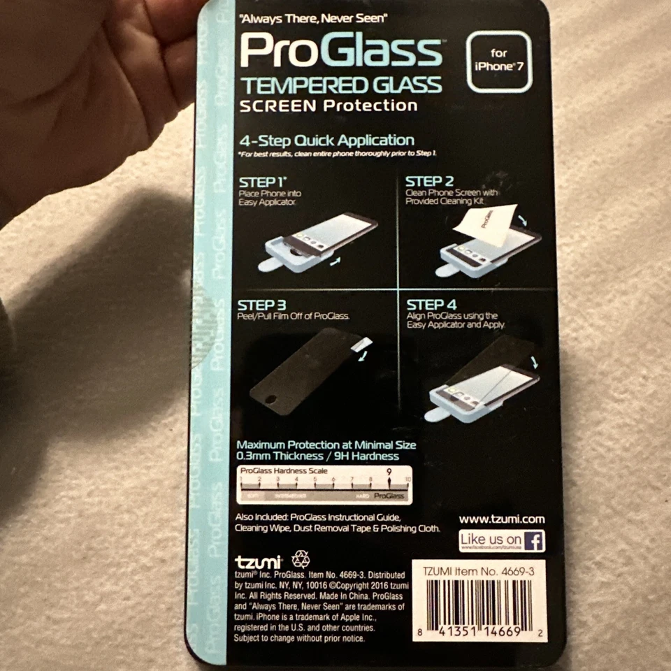 手机保护 全新 ProGlass 钢化玻璃 屏幕保护膜 适用于苹果 iPhone 7 — 第 2/2 张图片