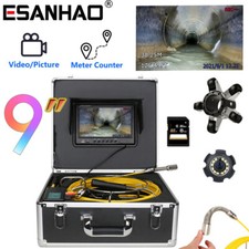 20M Drain Sewer Camera Pipe Inspection Camera with Meter Counter DVR 9" Monitor