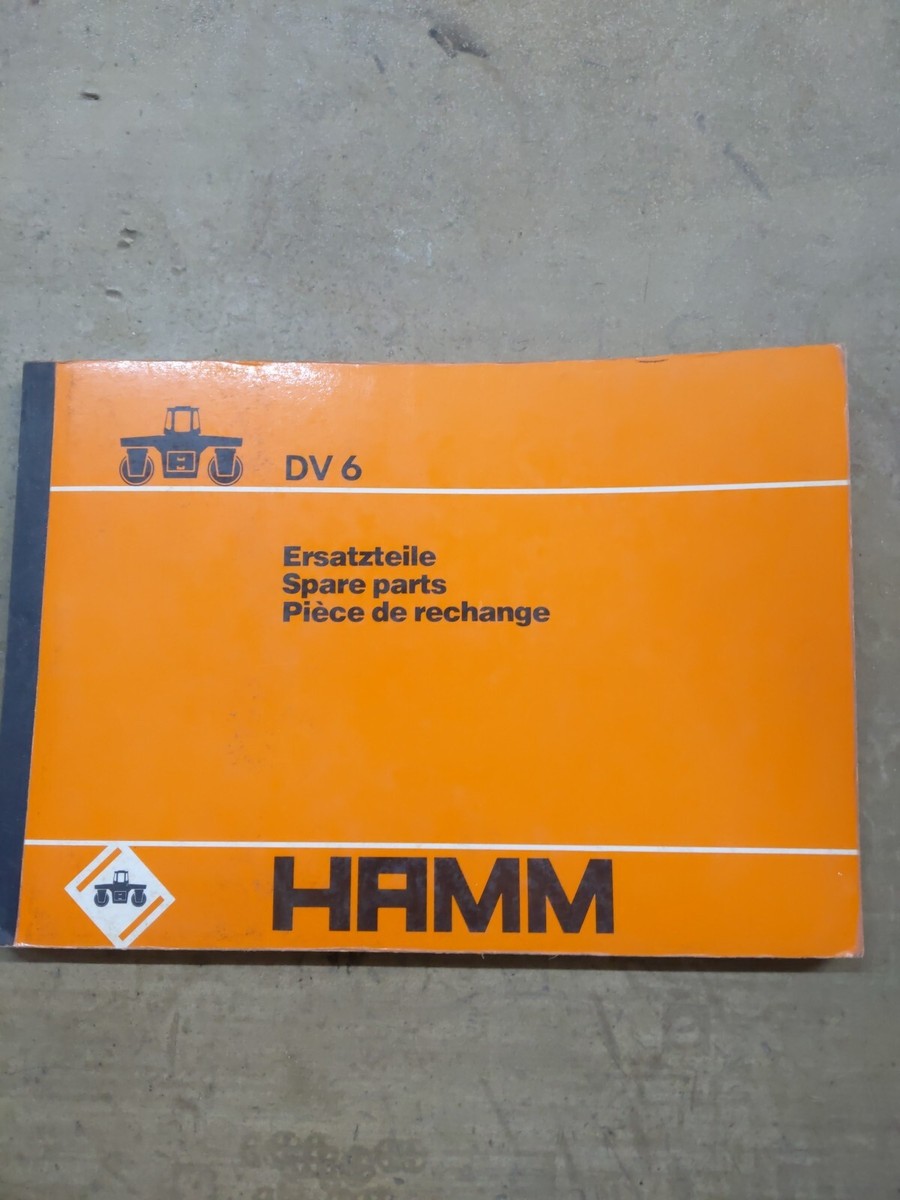 Hamm DV6 Vibrating Tandem Roller Spare Parts Catalog Ref. 00 30 63