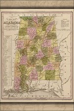 Poster, Many Sizes; Map Of Alabama 1844