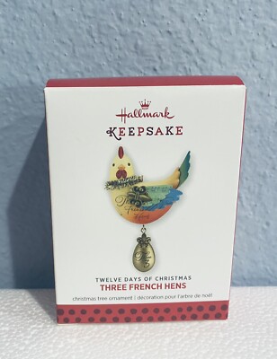 Hallmark Keepsake Ornament Three French Hens Twelve Days of Christmas 2013 NEW