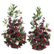 Ling's Moment 41" Free-Standing Bordeaux Red Wedding Flowers for Party Events
