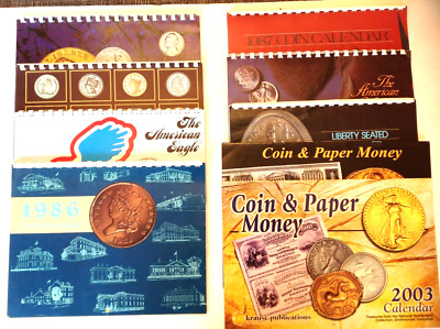 Vintage Krause Publications Coin Calendars Lot of 9